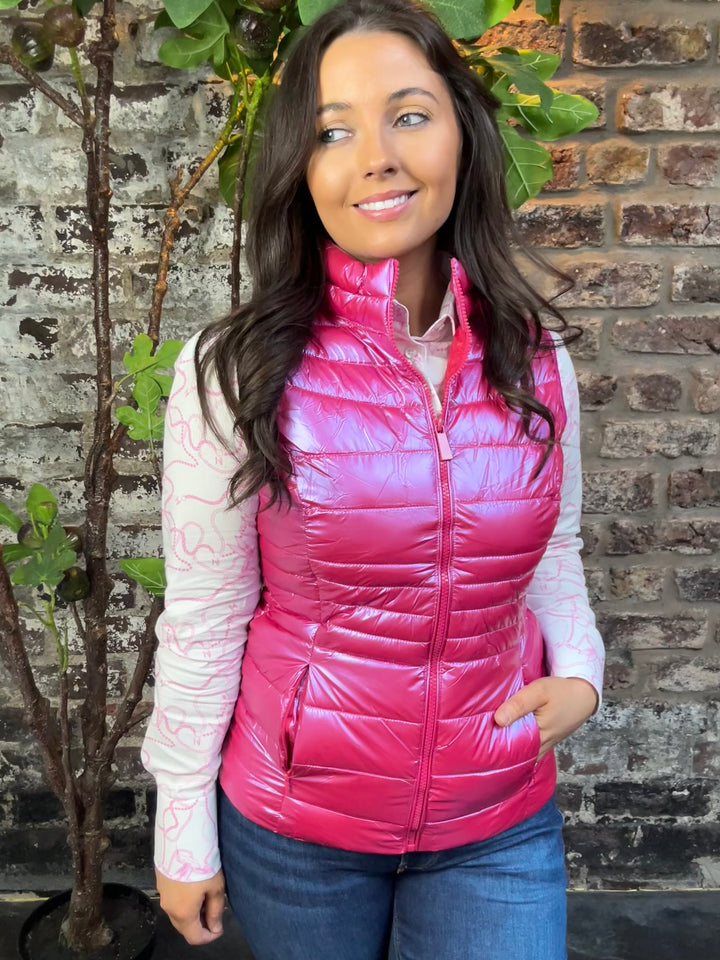 Priya Metallic Gilet Fuschia