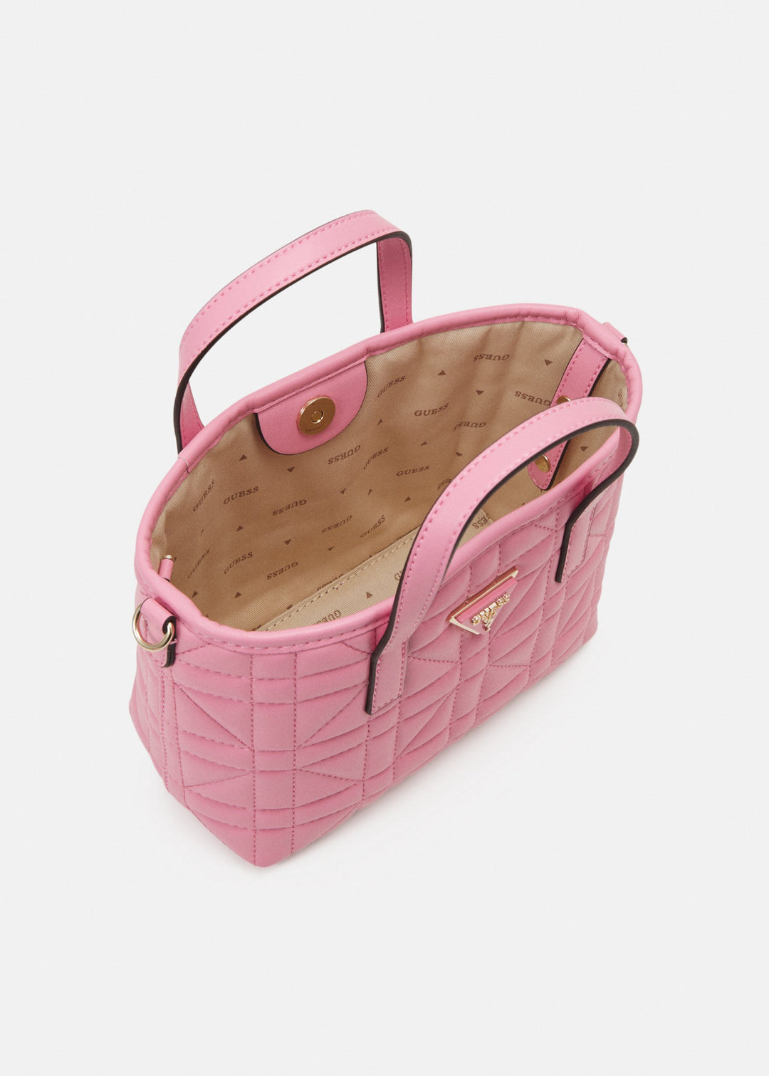 Guess Latona Pink Quilted Mini Tote Bag