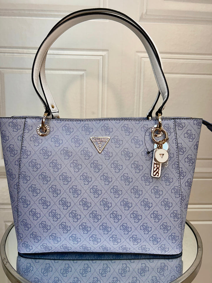 Guess Noelle Light Blue 4G Logo Tote Bag