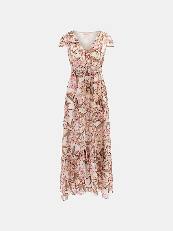 Guess Destiny Lily Natural Flower Maxi Dress