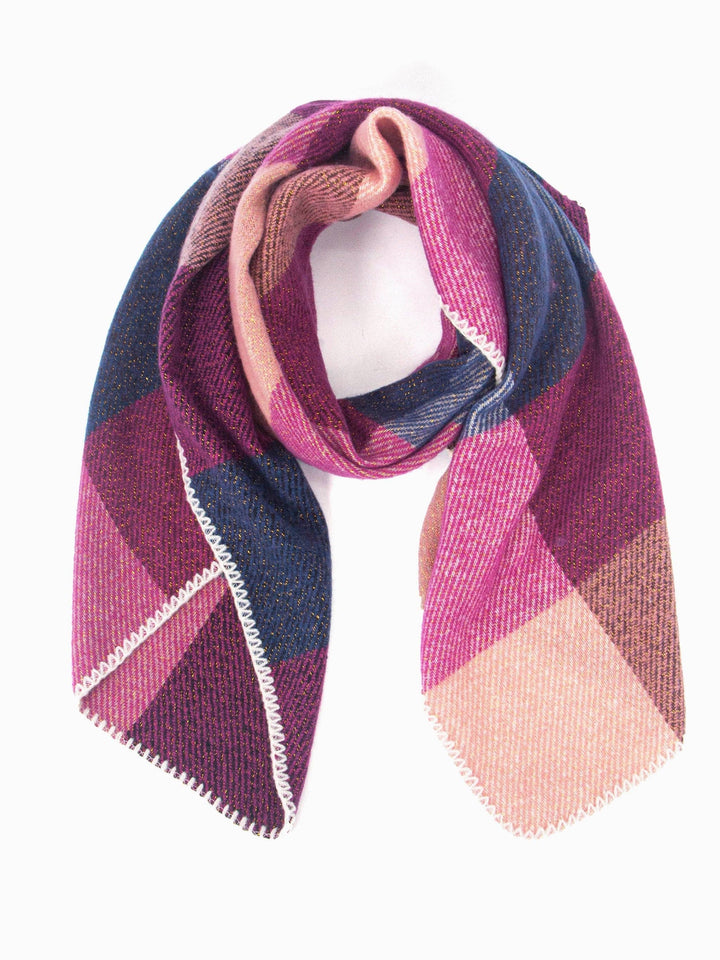 Logan Heavyweight Scarf - Fuchsia, Check: One-size Pre order