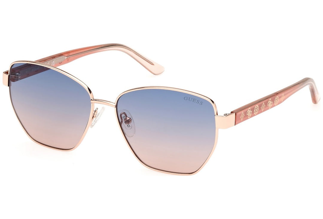 Guess GU00102-28W Rose Gold/Pink Logo Side Sunglasses