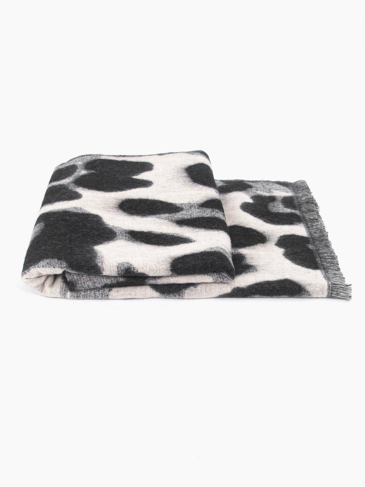 Jamie Heavyweight Scarf - Cream/Black, Leopard: One-size