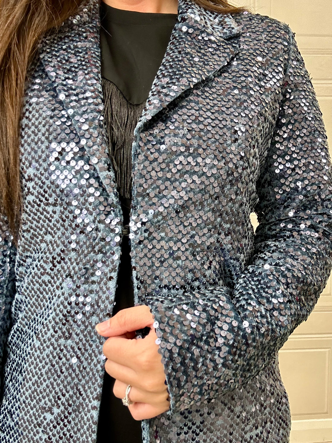 Tiffosi Jola Navy Sequin Jacket