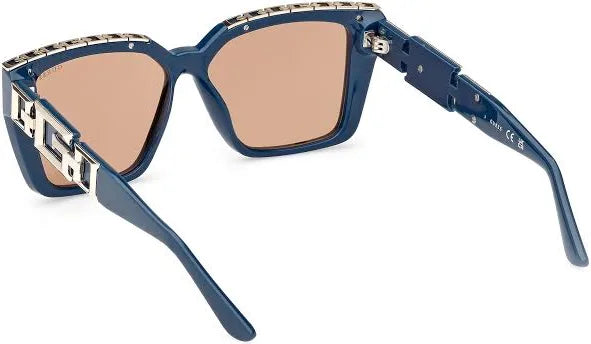 Guess GU7915 Shiny Blue Gold Logo Sunglasses