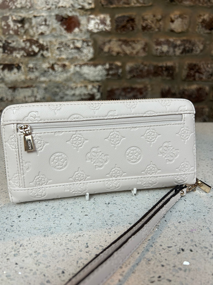 Guess Zarela Off White Zip Around Purse