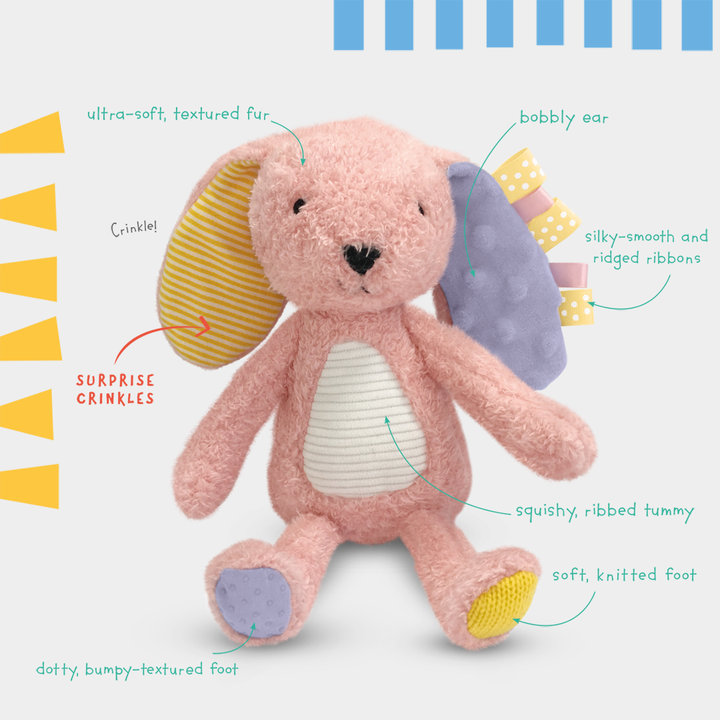 Sensory Snuggables Small Plush Rabbit (polybag/swingtag)