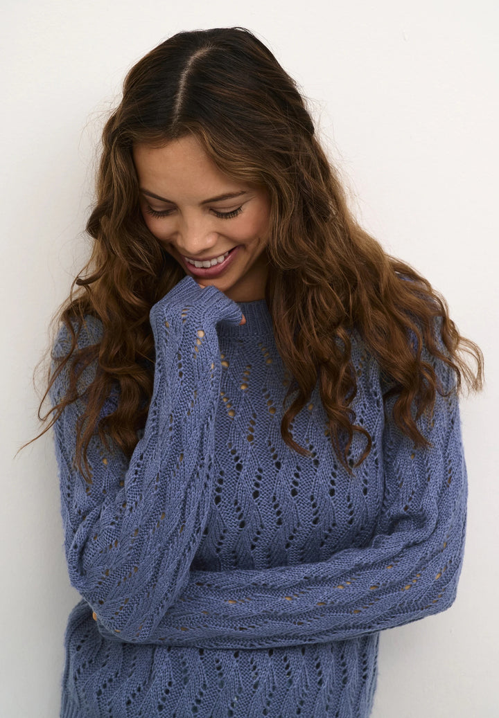 Kaffe Kalena Blue Indigo Knit Pullover