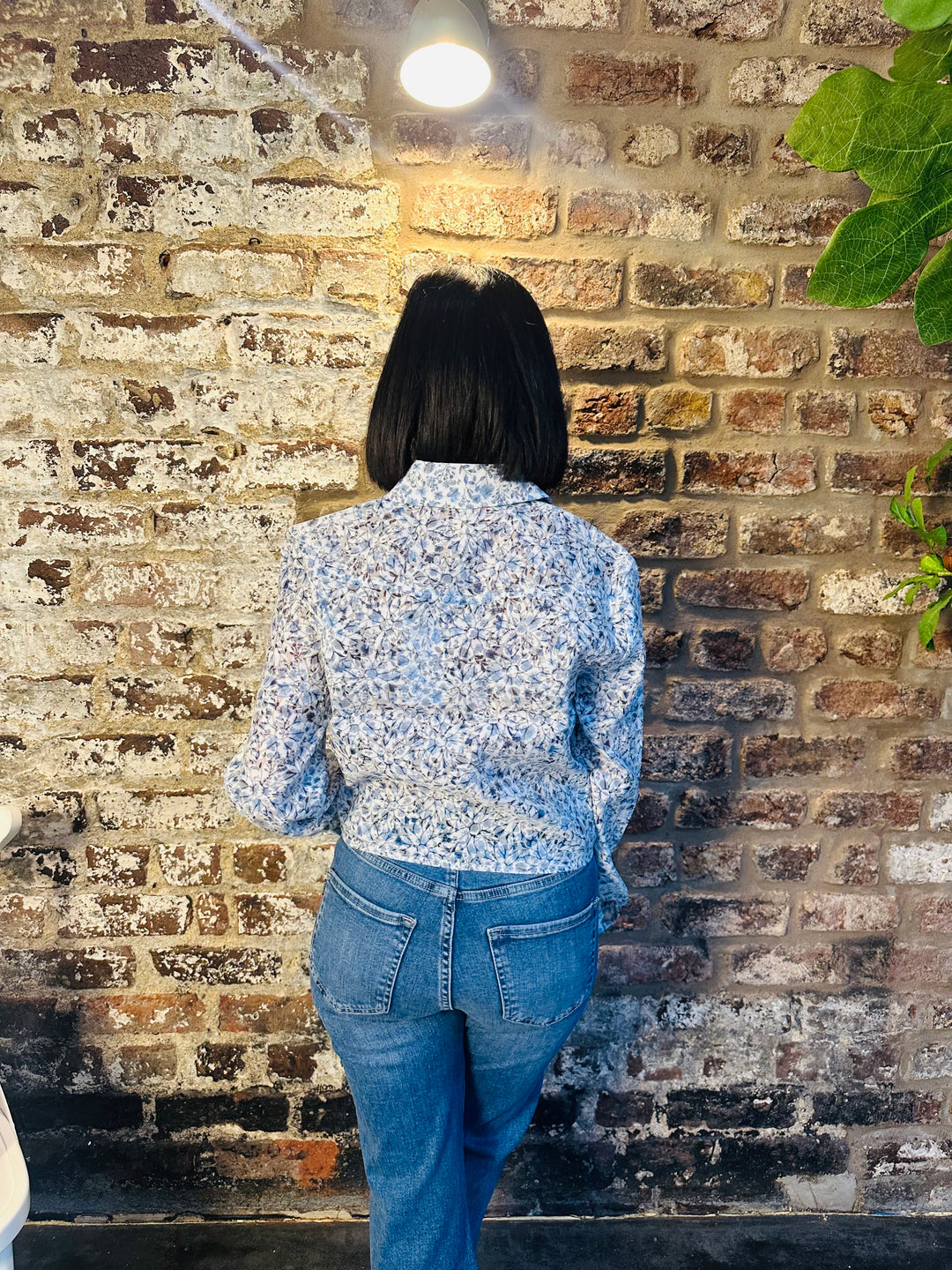 Guess Adelaide Ditsy Floral Blue Shirt