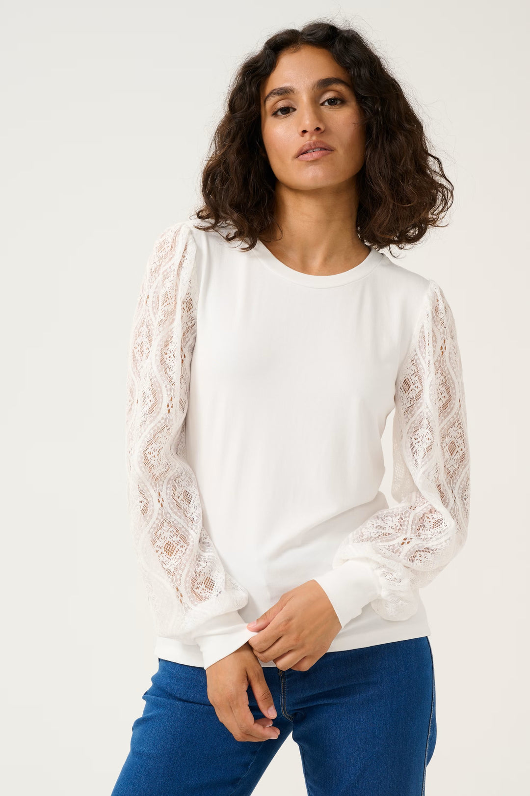 Kaffe Kanima Chalk Jersey Blouse