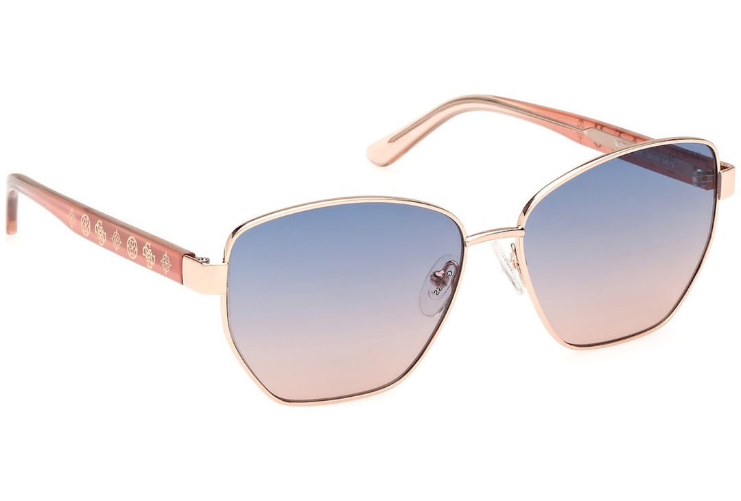 Guess GU00102-28W Rose Gold/Pink Logo Side Sunglasses
