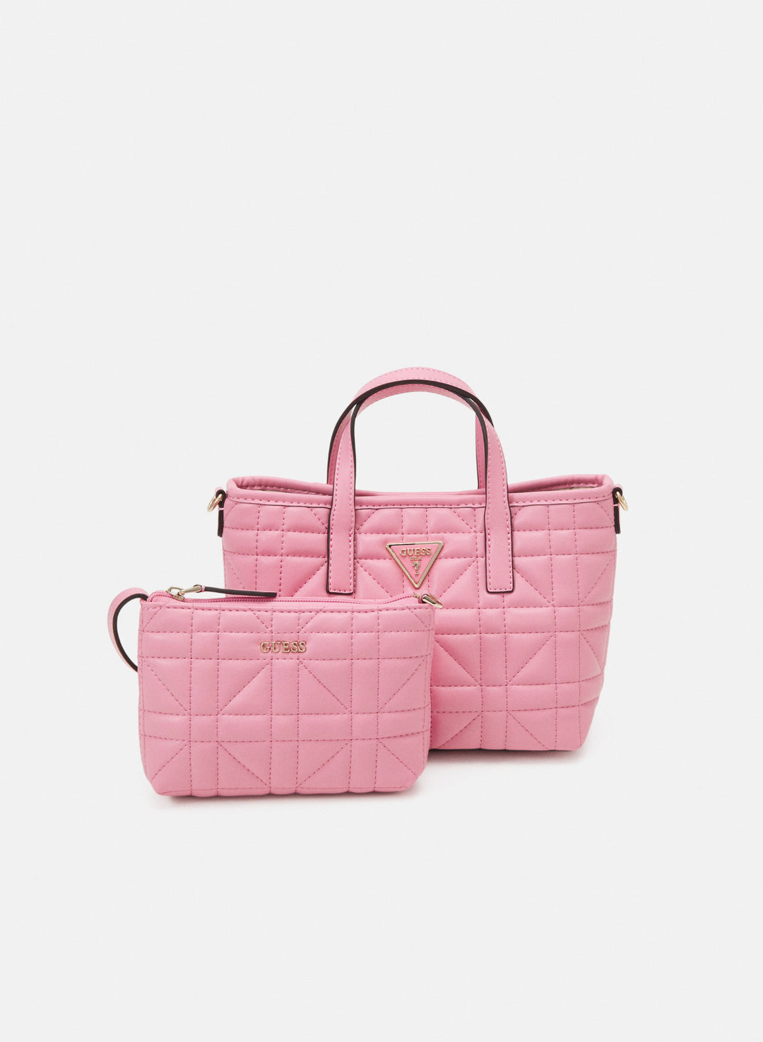 Guess Latona Pink Quilted Mini Tote Bag