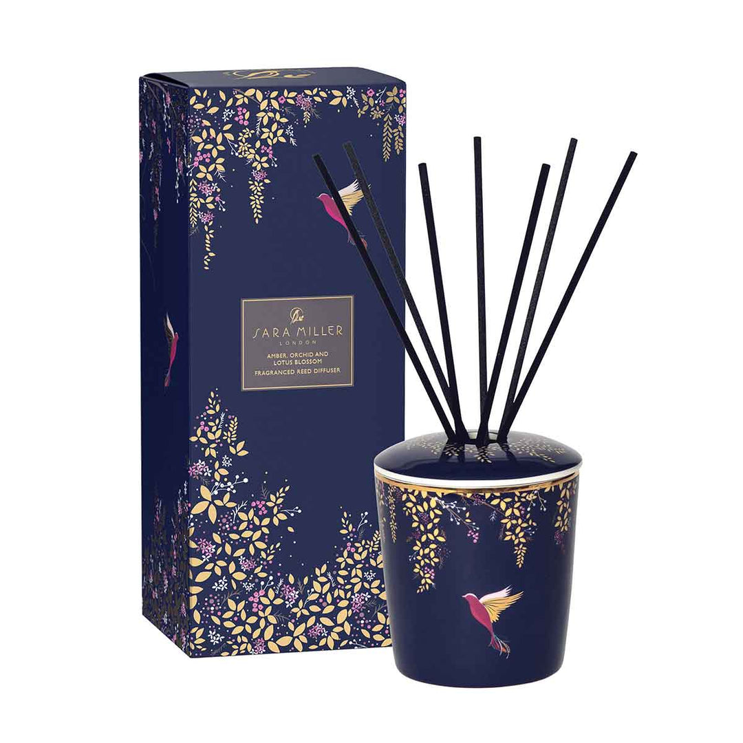 Sara Miller Ceramic Reed Diffuser: Amber Orchid & Lotus Blossoms