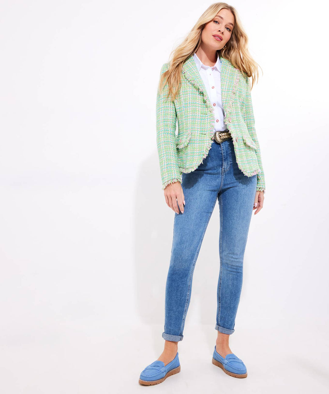 Step Into Spring Tweed Jacket: Green