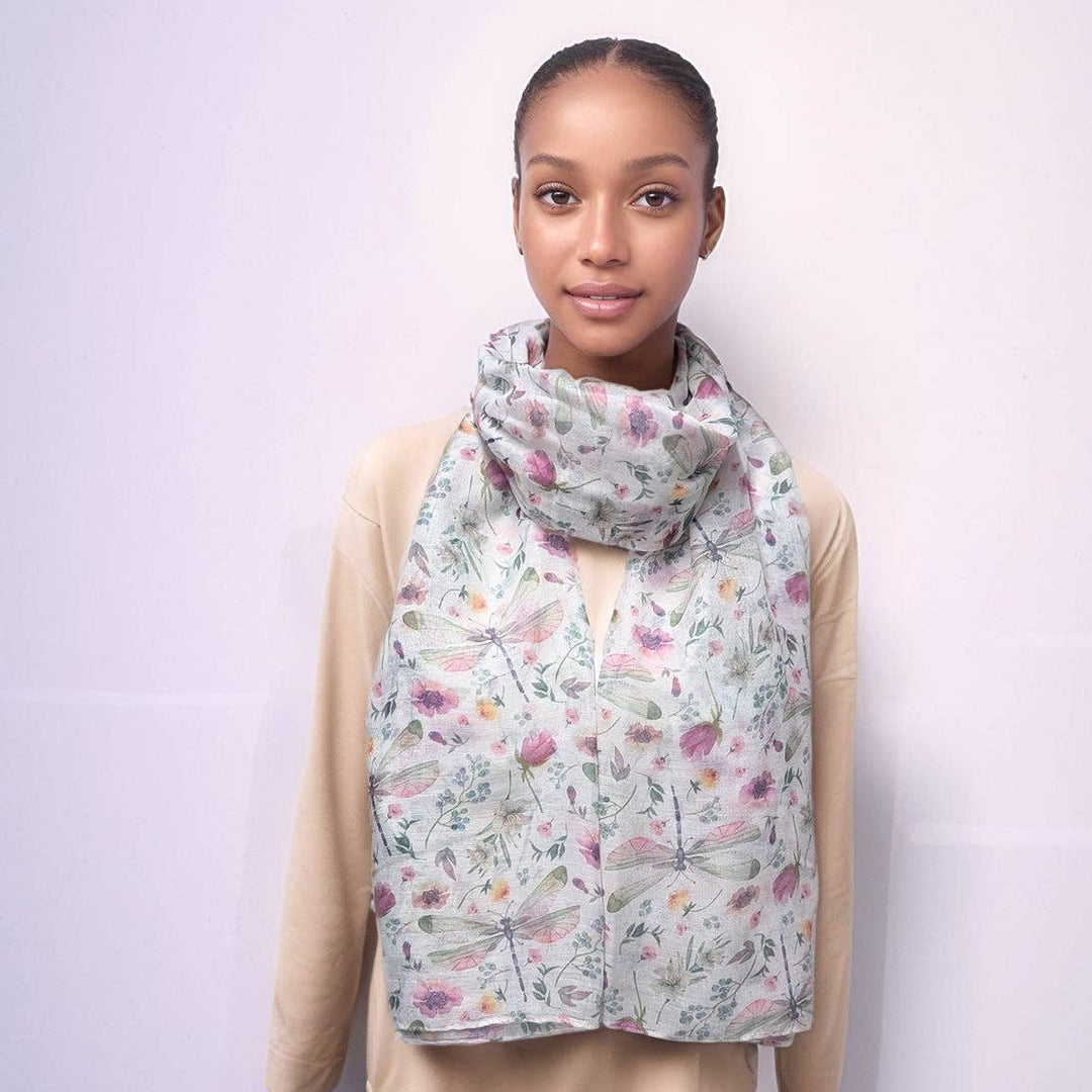 Pastel Dragonfly Scarf (50x180cm) - Exclusive Design