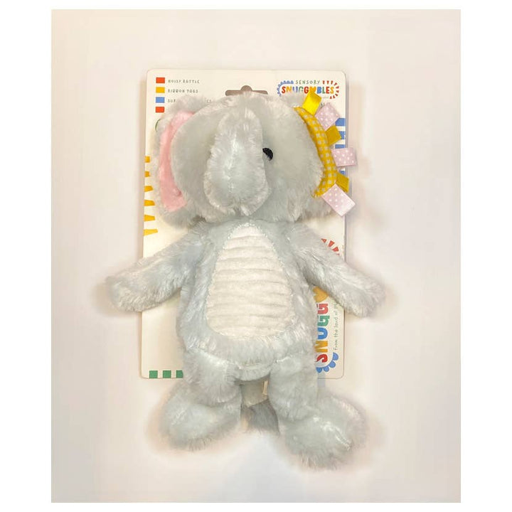 Sensory Snuggables Medium Plush Elephant (on backing board)