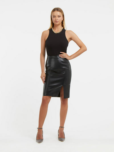 Guess Giorgia Black Faux Leather Skirt