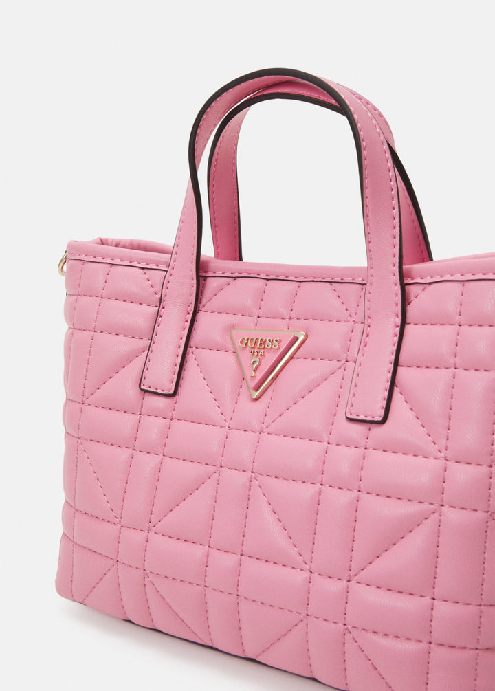 Guess Latona Pink Quilted Mini Tote Bag