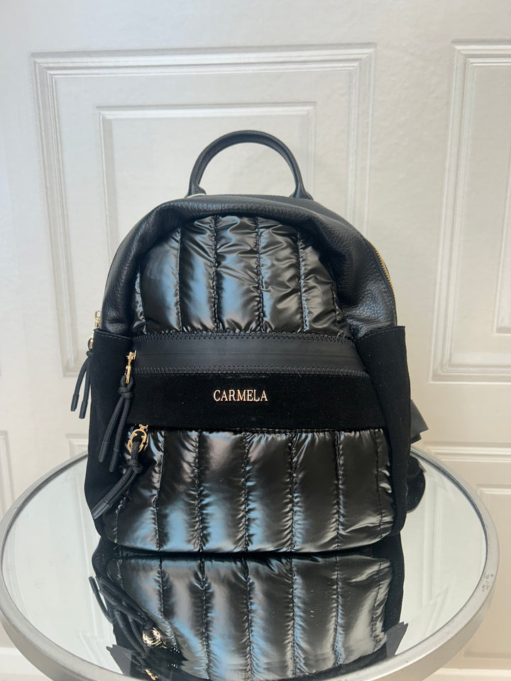 Carmela B.Tex Negro Black Quilted Backpack (186059)