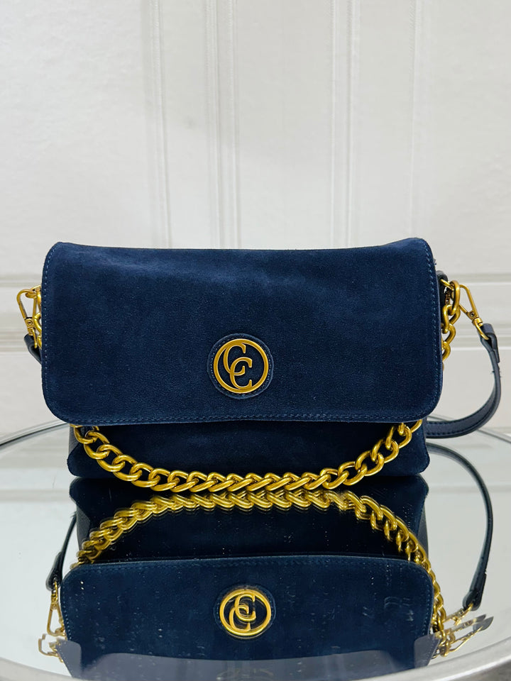 Carmela B.Sere Navy Suede Crossbody 186123