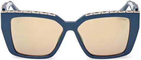 Guess GU7915 Shiny Blue Gold Logo Sunglasses