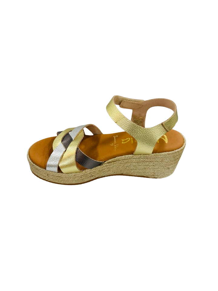 Marila Panama Metallic Wedge Sandal