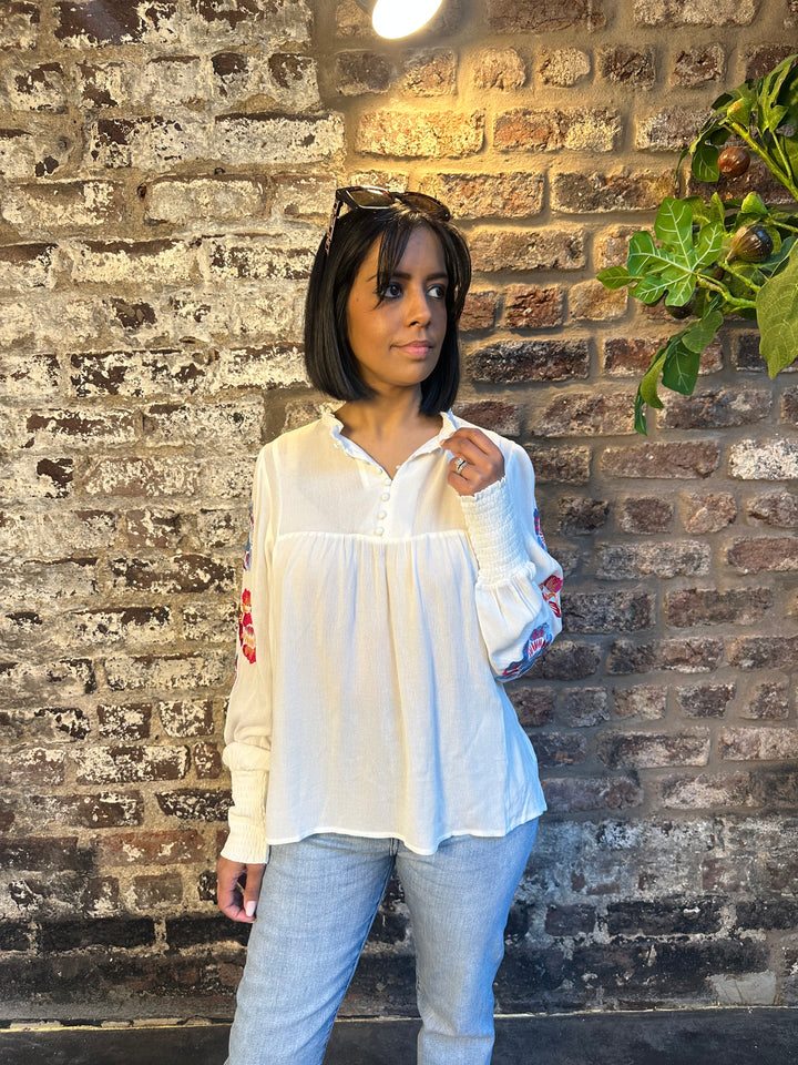 Fluresk Lavender Cream Blouse