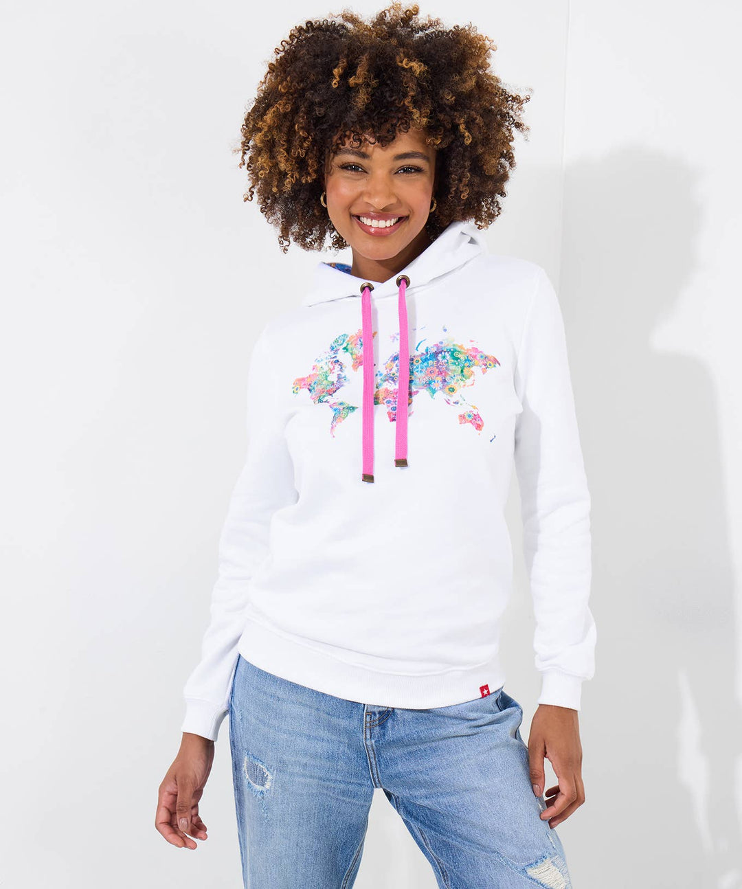 Around The World Graphic Hoodie: White