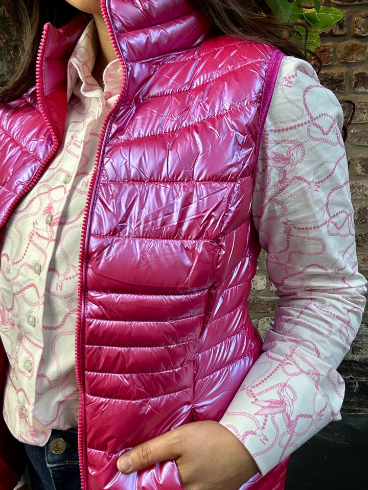 Priya Metallic Gilet Fuschia