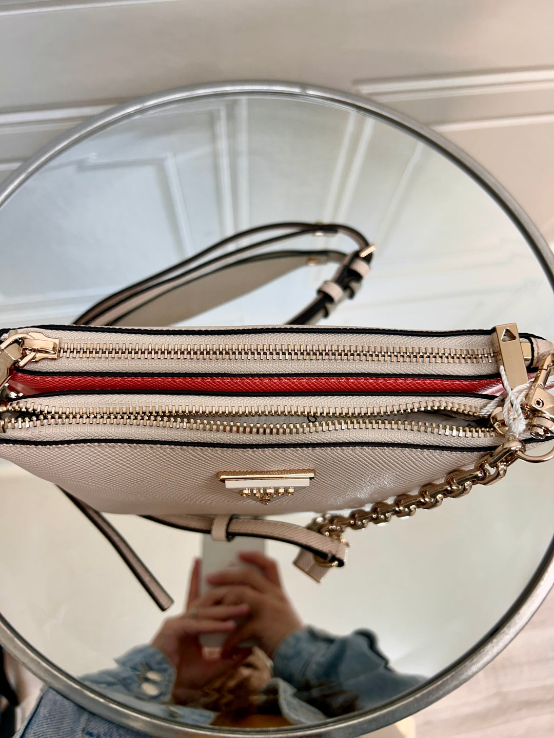 Guess Ilia Stone/Coral Multi Crossbody Bag