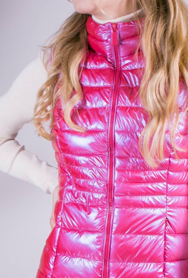 Priya Metallic Gilet Fuschia