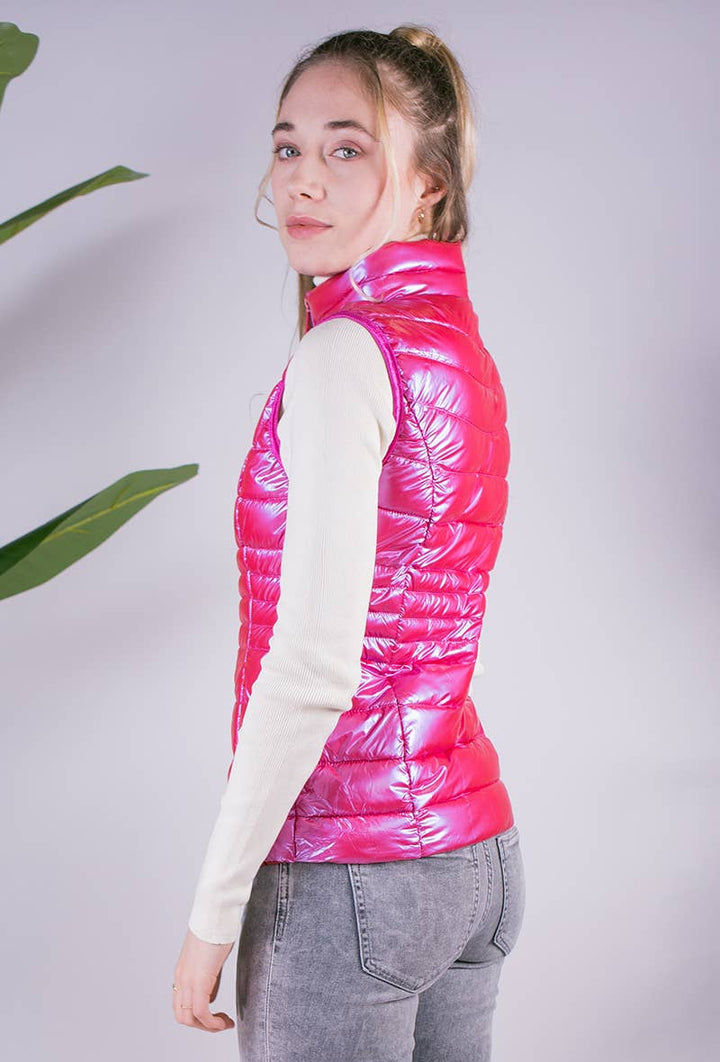 Priya Metallic Gilet Fuschia