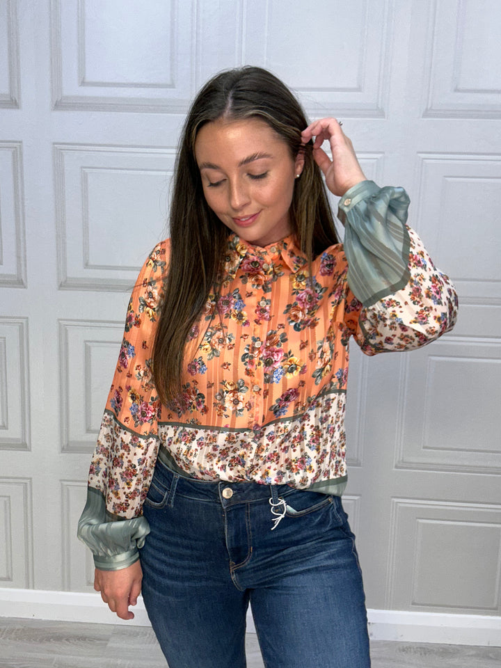 Guess Danielle Little Flora Garden Blouse