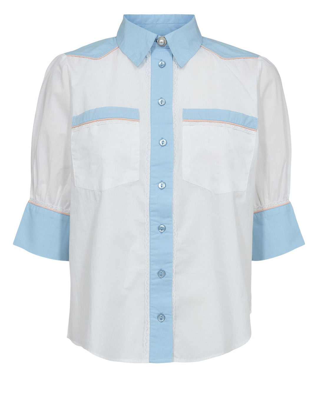 Numph Numelissa Bright White/Blue Flower Shirt