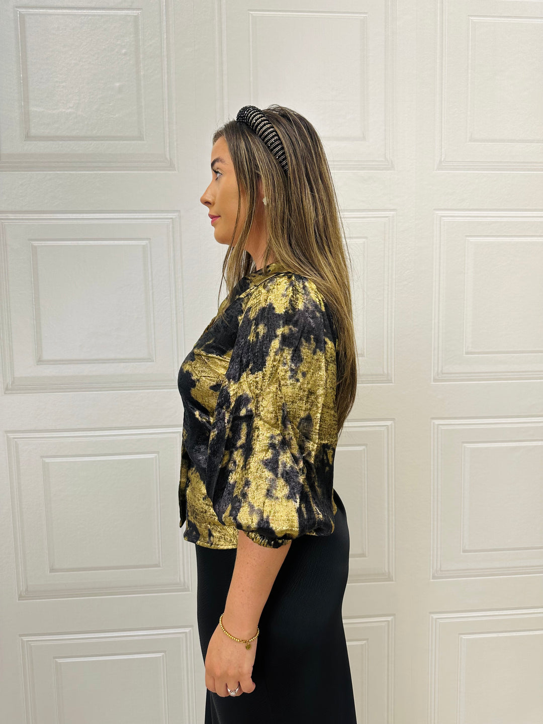 Traffic People Charlie Black & Gold Blouse