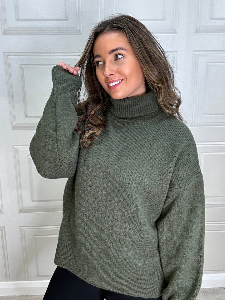 Frnch Ariette Khaki Roll Neck