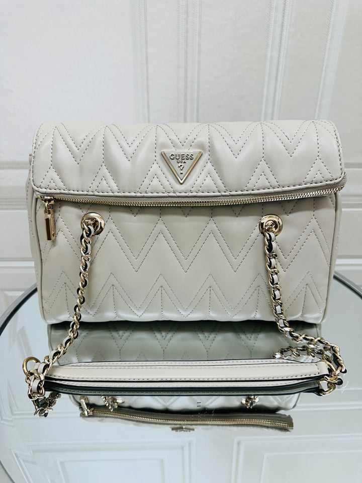 Guess Eda Luxury Satchel Taupe