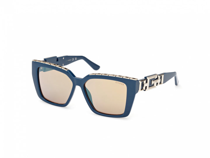 Guess GU7915 Shiny Blue Gold Logo Sunglasses