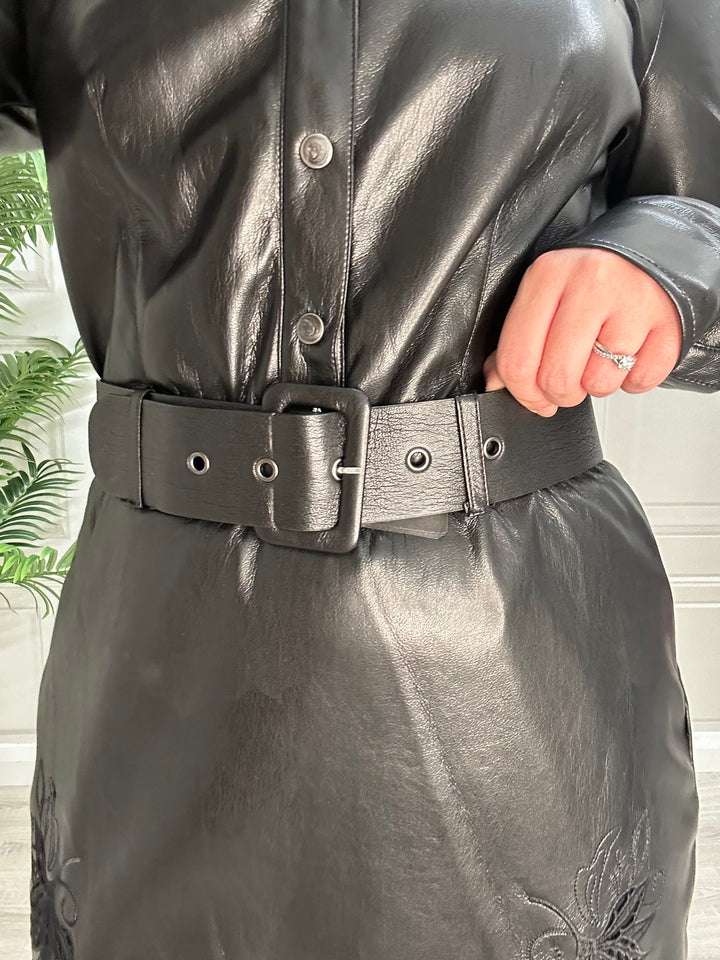 Guess Black Faux Leather Dress