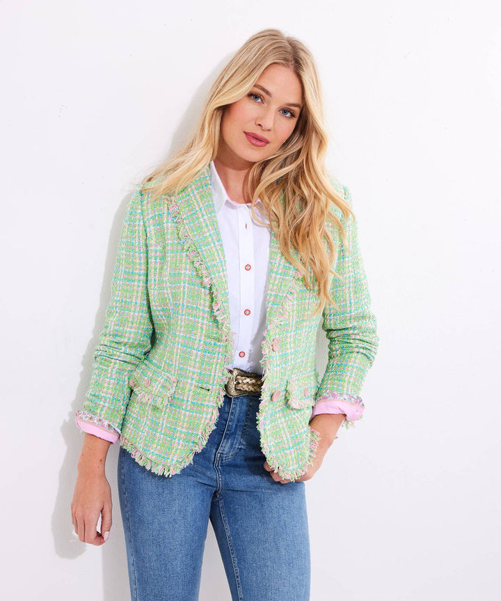 Step Into Spring Tweed Jacket: Green