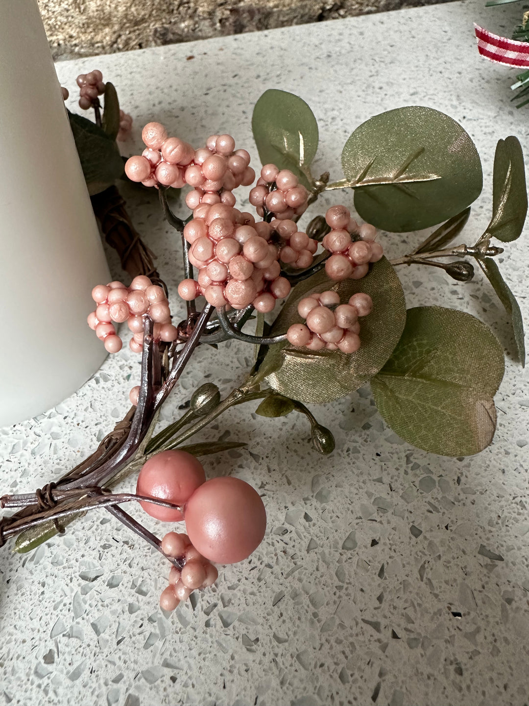 Christmas Blush Berry Candle Ring