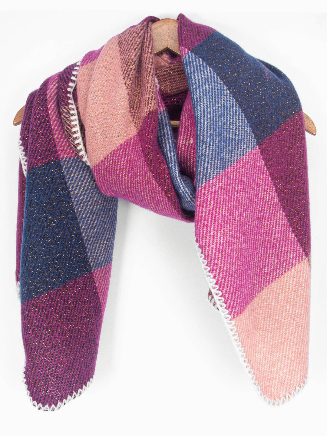 Logan Heavyweight Scarf - Fuchsia, Check: One-size Pre order