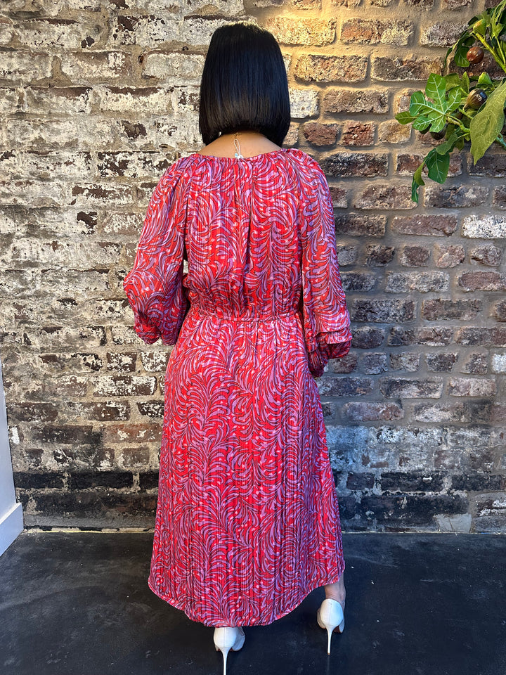 French Connection Amy Dress Scarlet Red Multi