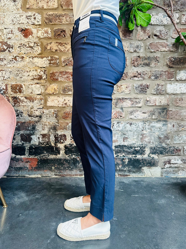 Pinns Bengaline Navy Ankle Grazer Trouser