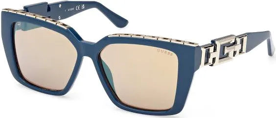 Guess GU7915 Shiny Blue Gold Logo Sunglasses