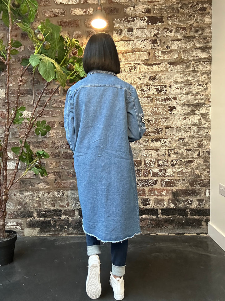 Costa Mani Foxy Blue Denim Long Jacket