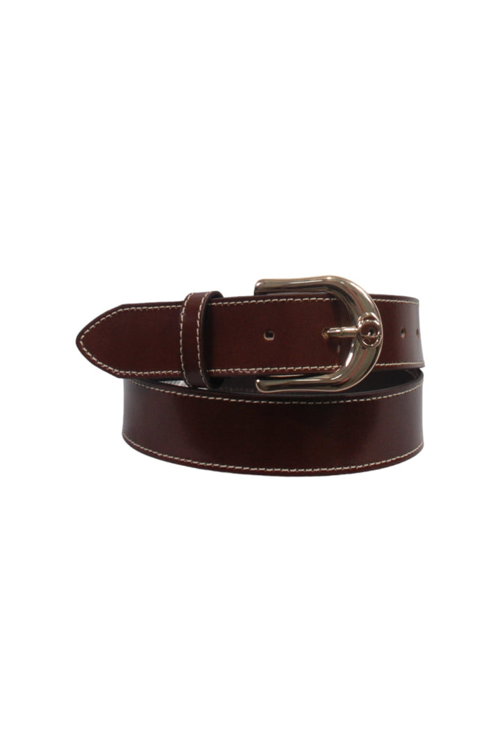 Guess Cognac Leather Buckle Belt