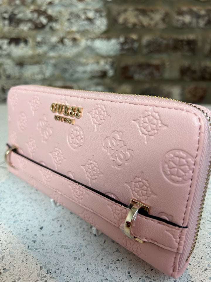 Guess Zarela Peony Logo Zip Around Purse