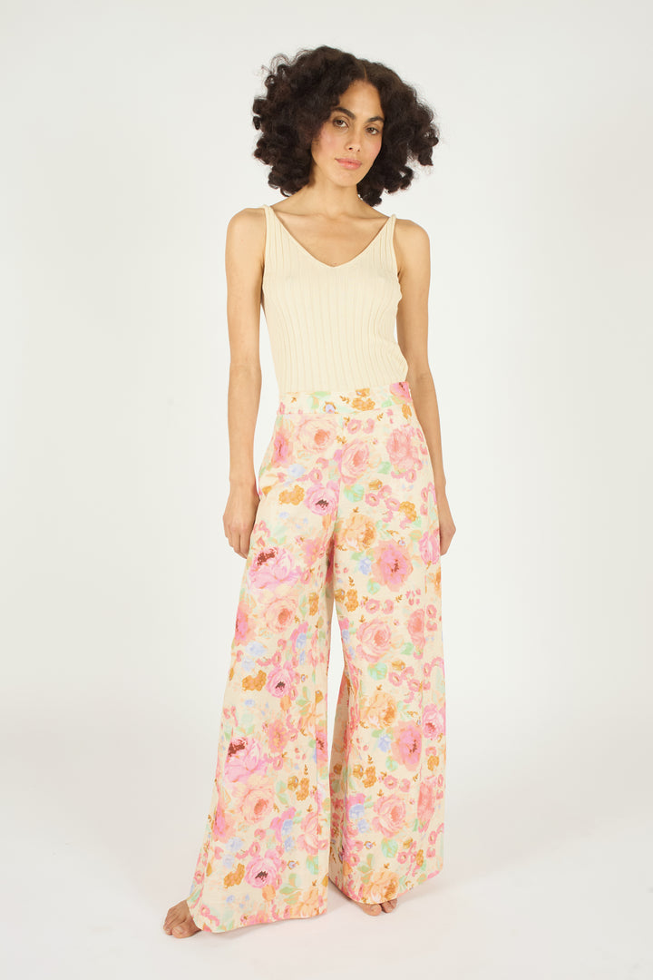 Traffic People Floral Linen Trousers