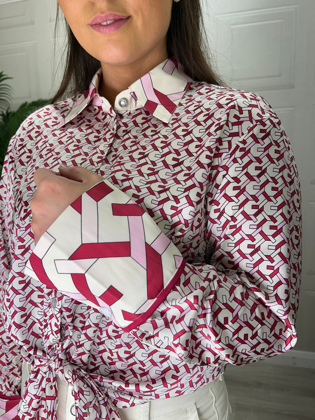 Guess Printed Pink Tones Blouse